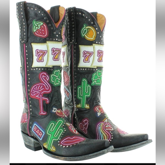 Old Gringo Shoes - Old Gringo Jackpot 13" Black lucky boots 777 flamingo unicorn shamrock RTL $650